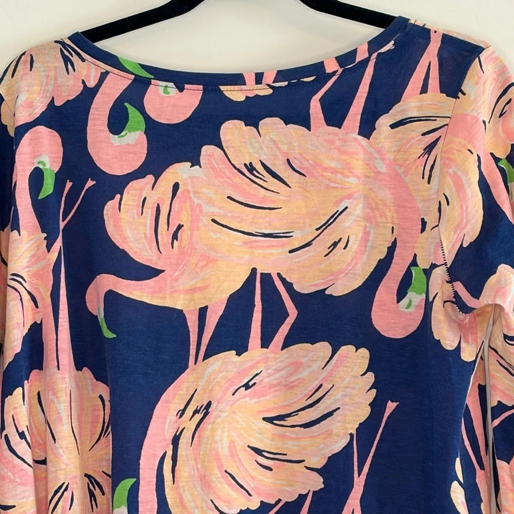 Lilly Pulitzer Girls Mini Edna Dress in Gimme Some Flamingo Leg Print Sz L 8-10